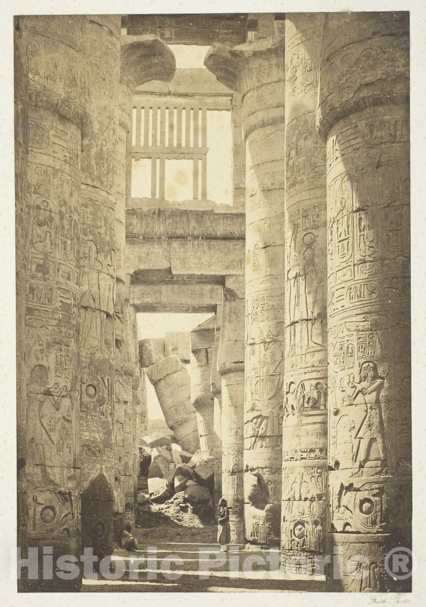 Art Photo : Interior of the Hall of Columns, Francis Frith, c 1857, Vintage Wall Decor :