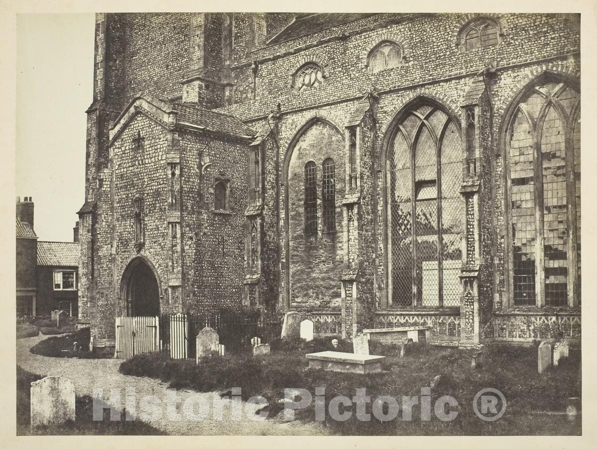Art Photo : Southside of Cromer Church, Benjamin Brecknell Turner, c 1845, Vintage Wall Decor :