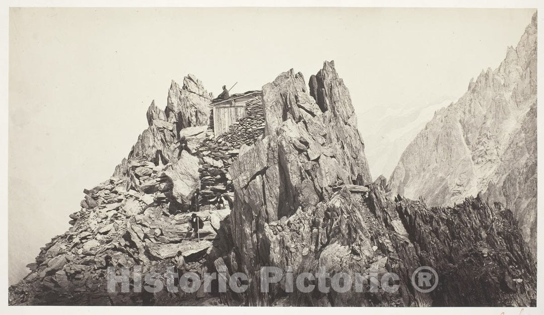 Art Photo : Savoie 49, Cabane des Grands-Mulets, Auguste-Rosalie Bisson, c.1856, Vintage Wall Decor :