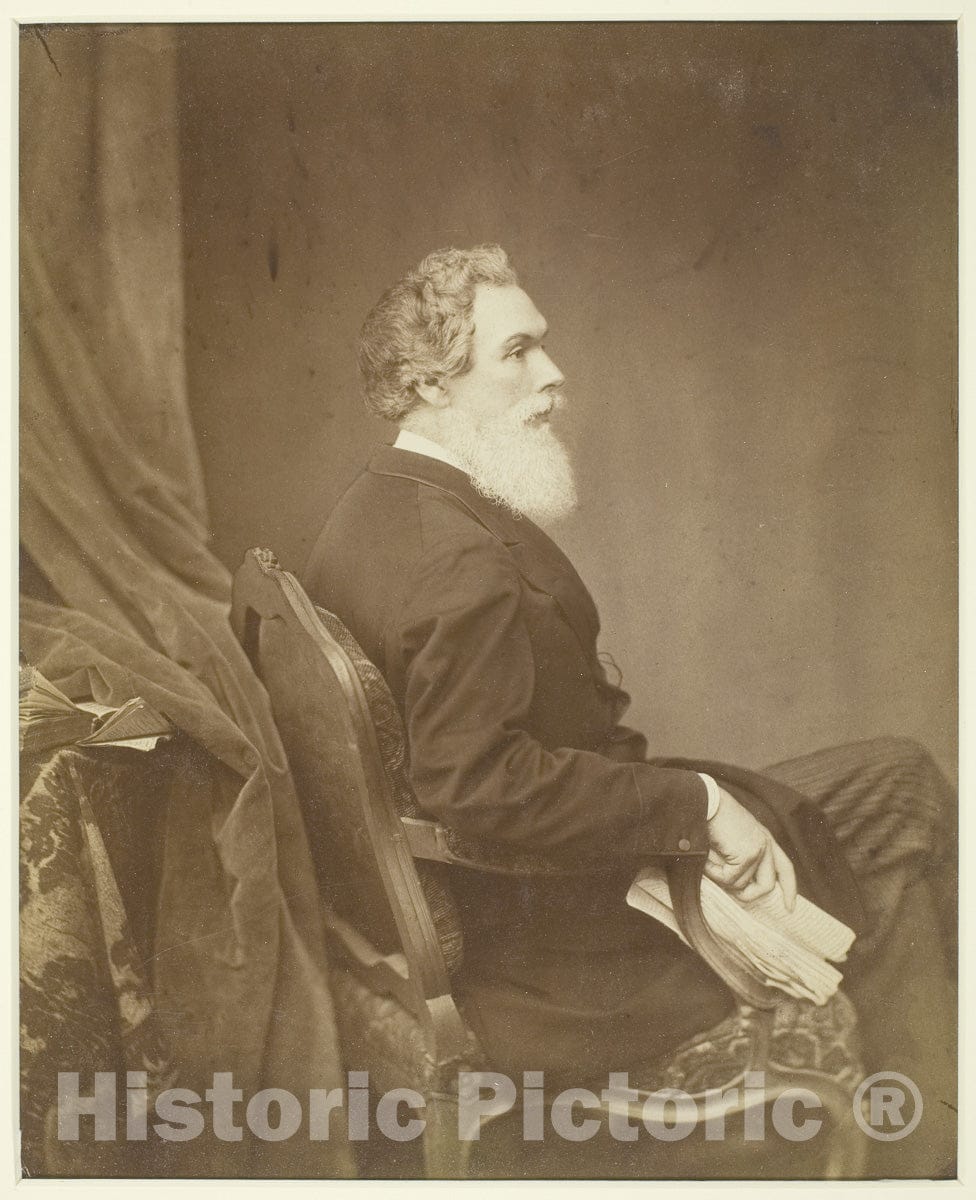 Art Photo : Untitled (Man in Chair, Profile), Antoine Samuel Adam-Salomon, c 1860, Vintage Wall Decor :