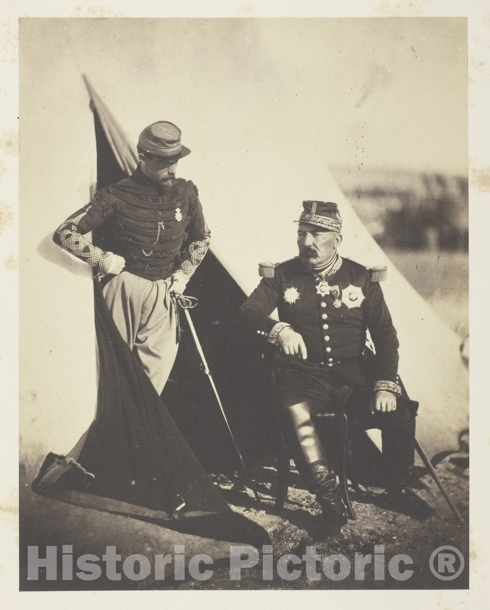 Art Photo : General Bosquet and Captain DampiÃ¨re, Roger Fenton, c 1849, Vintage Wall Decor :