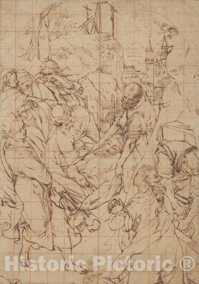 Art Print : The Entombment of Christ, Federico Barocci, c.1690, Vintage Wall Decor :
