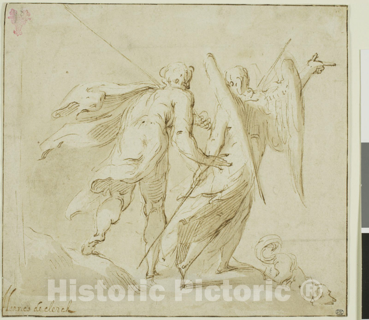 Art Print : Tobias and the Angel, Michel Joseph Speeckaert, c.1610, Vintage Wall Decor :