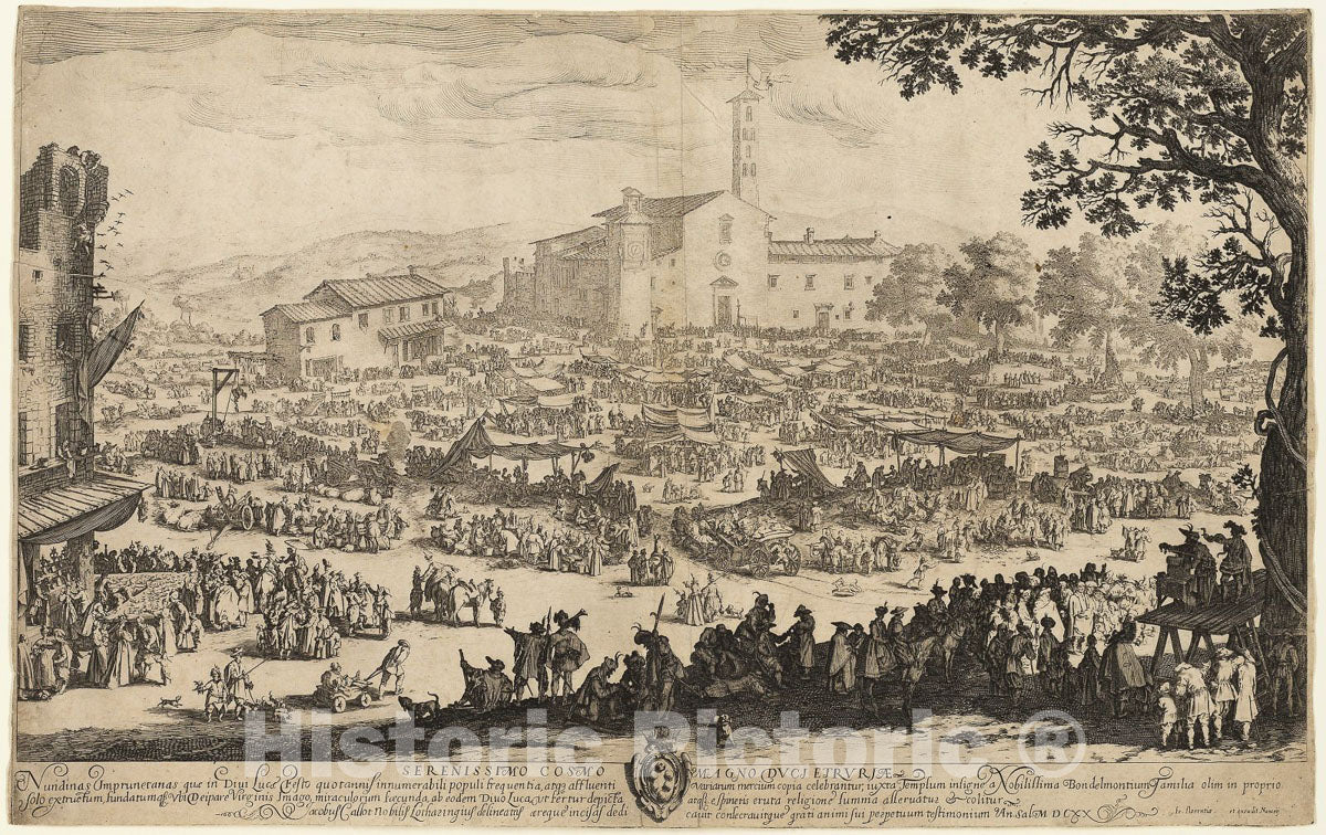 Art Print : The Fair at Impruneta, Jacques Callot, c.1895, Vintage Wall Decor :
