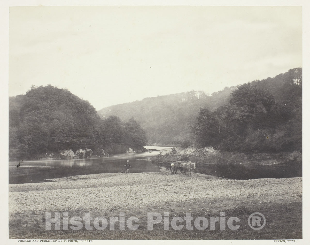 Art Photo : View of the Ribble, Yorkshire, Roger Fenton, c.1906, Vintage Wall Decor :