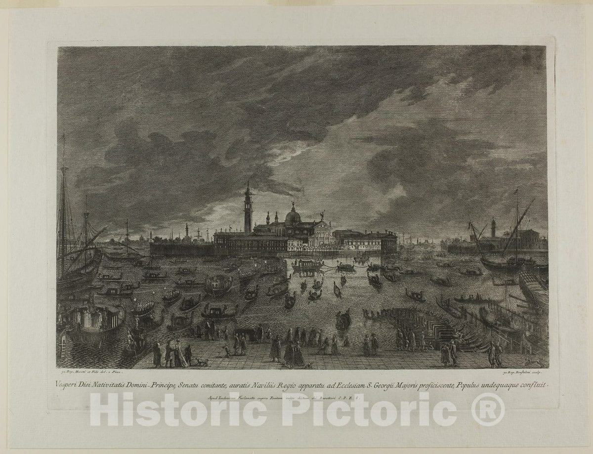 Art Print : San Giorgio Maggiore, Giovanni Battista Brustolini, c.1622, Vintage Wall Decor :