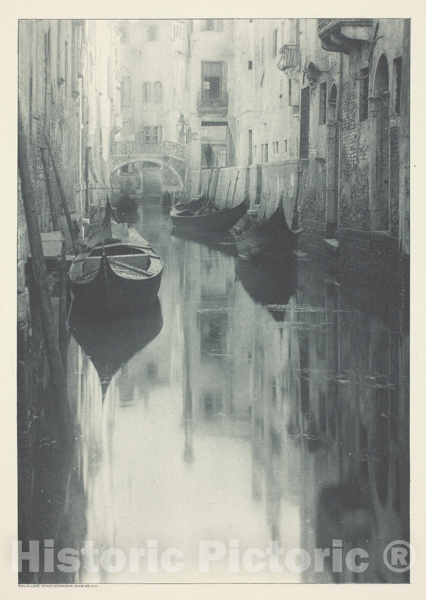 Art Photo : Reflection-Venice, Alfred Stieglitz, c 1896, Vintage Wall Decor :