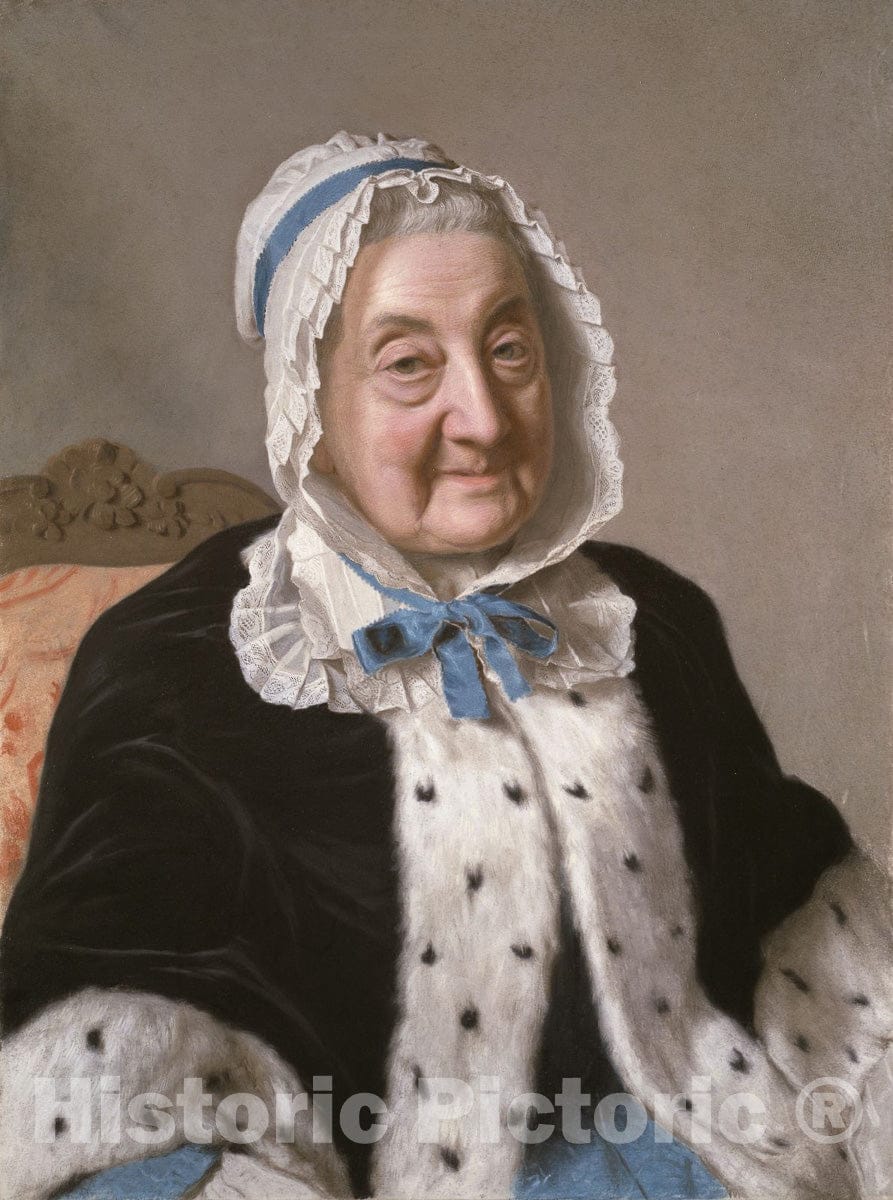 Art Print : Portrait of Marthe Marie Tronchin, Jean Etienne Liotard, c 1959, Vintage Wall Decor :