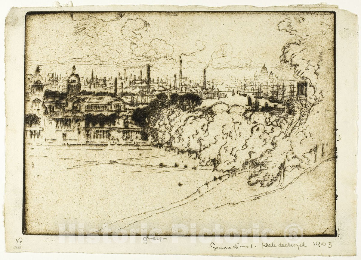 Art Print : Greenwich Park, No. 1, Joseph Pennell, c 1852, Vintage Wall Decor :