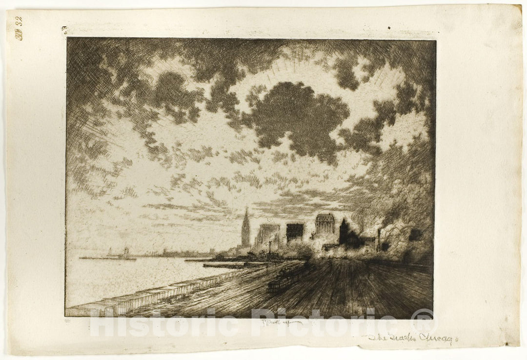 Art Print : The Tracks, Chicago, Joseph Pennell, c.1649, Vintage Wall Decor :