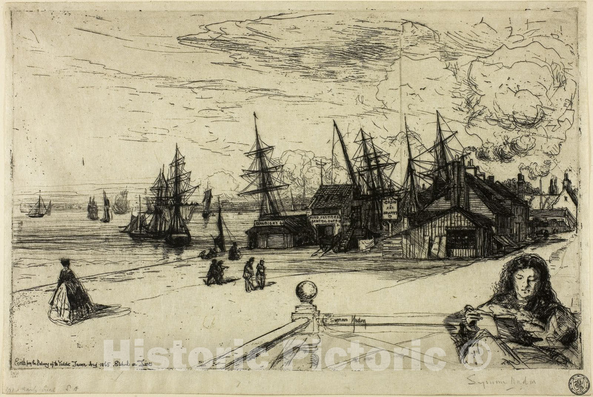 Art Print : Yacht Tavern, Erith, Francis Seymour Haden, c 1967, Vintage Wall Decor :