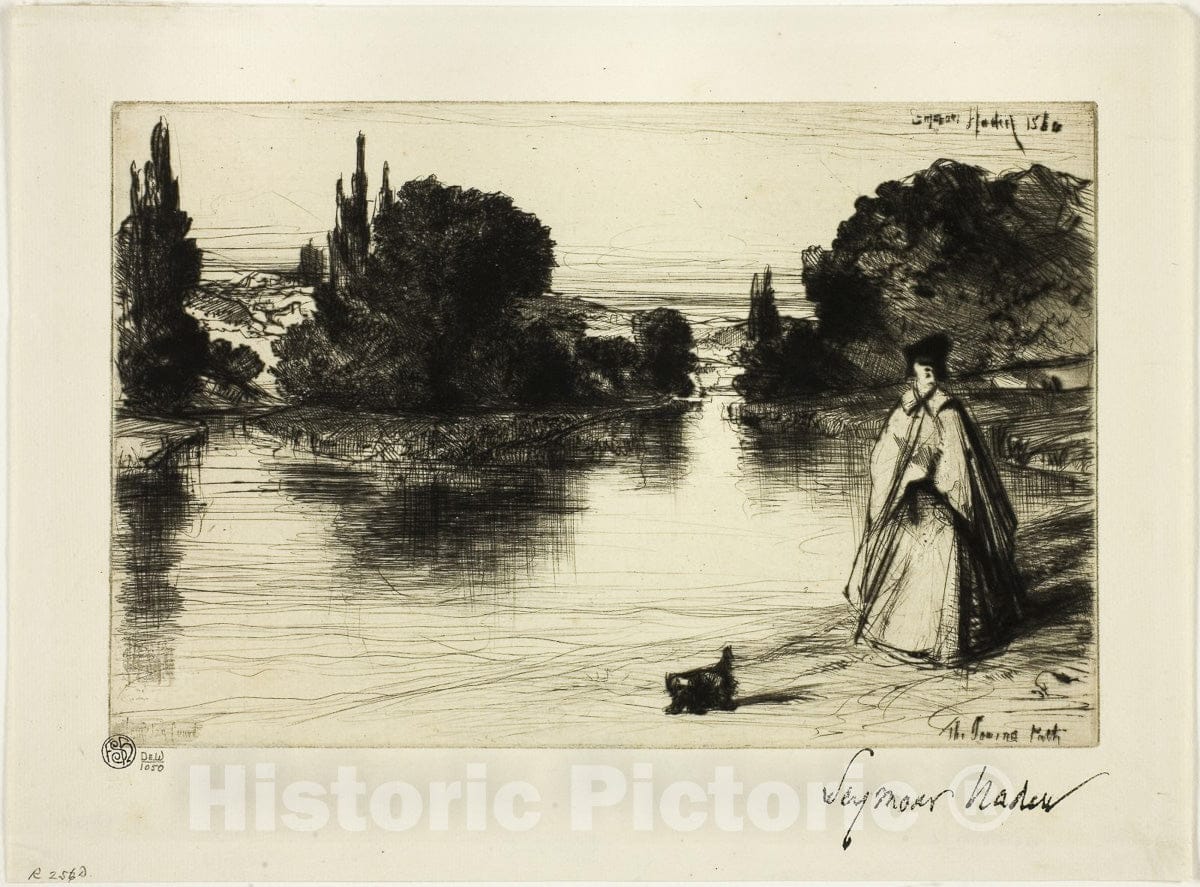 Art Print : The Towing Path, Francis Seymour Haden, c.1919, Vintage Wall Decor :