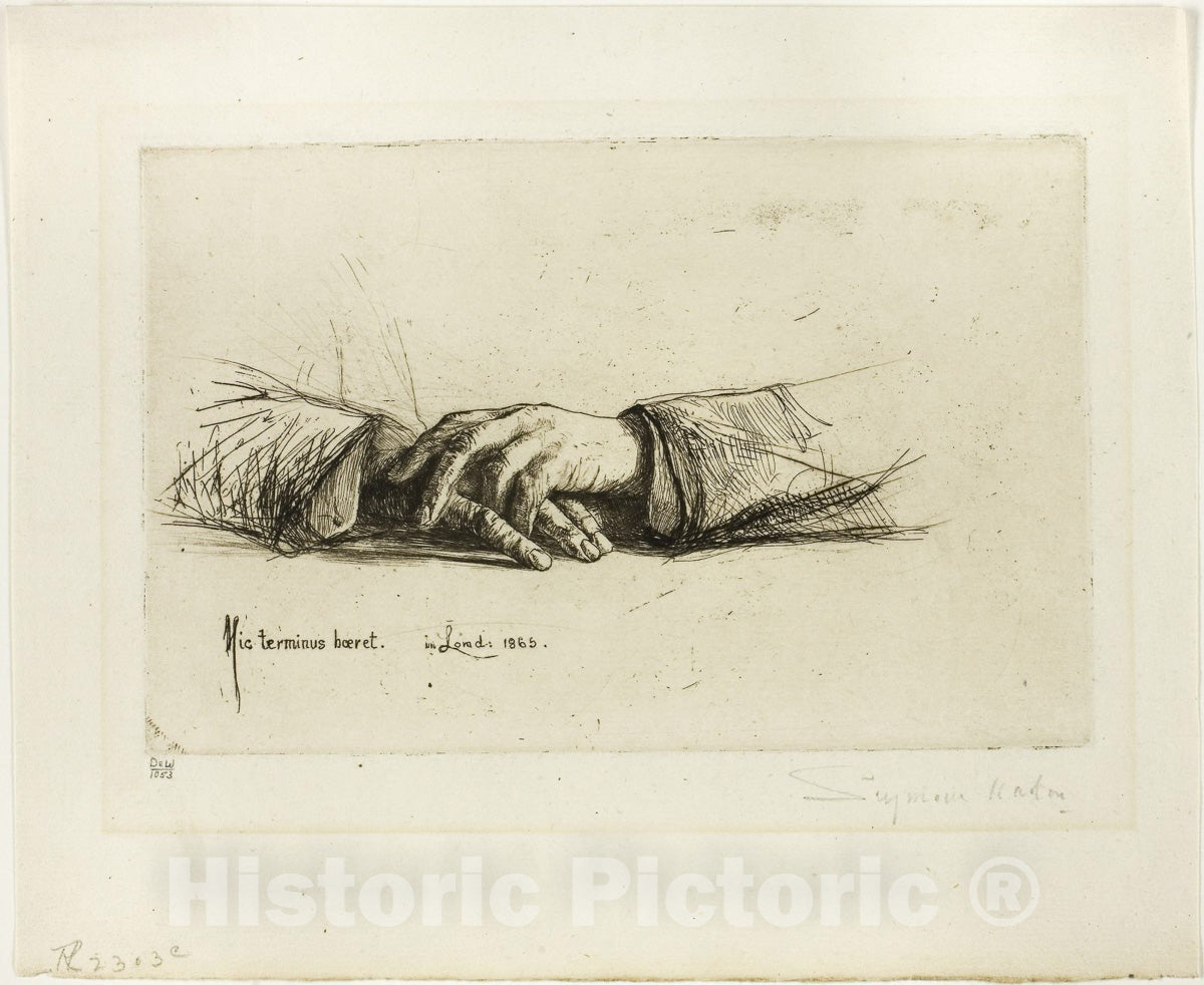 Art Print : Hands Folded, Francis Seymour Haden, c.1778, Vintage Wall Decor :