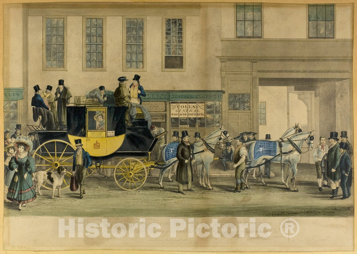 Art Print : The Blenheim, Leaving the Star Hotel, Oxford, William Havell, c 1879, Vintage Wall Decor :