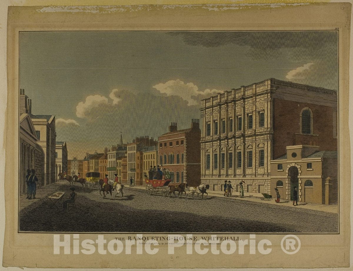 Art Print : The Banqueting House, Whitehall, Richard Holmes Laurie, c.1797, Vintage Wall Decor :