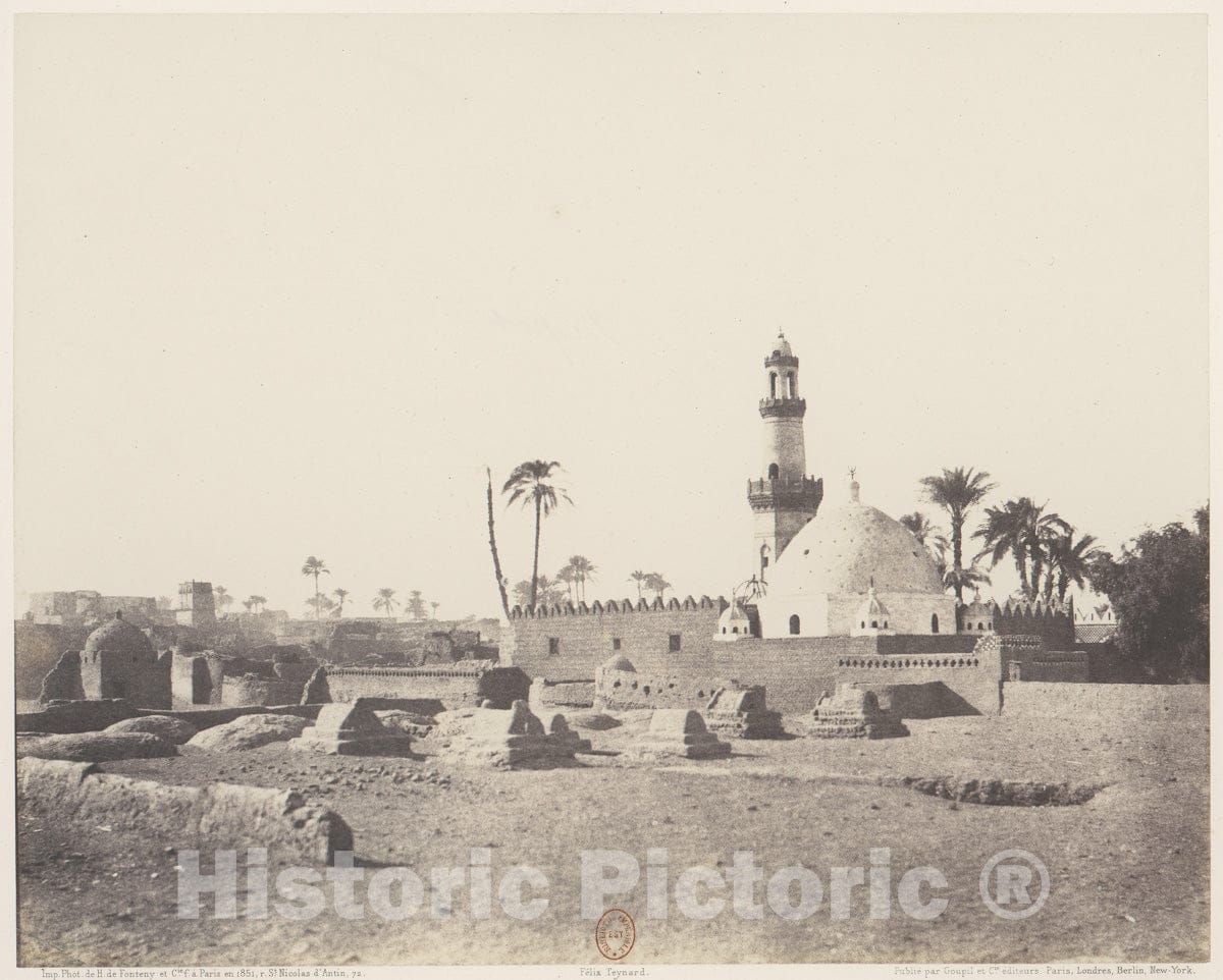 Photo Print : Félix Teynard - Souâdj, Cimetière Musulman et Tombeau de Mouràd-Bey : Vintage Wall Art