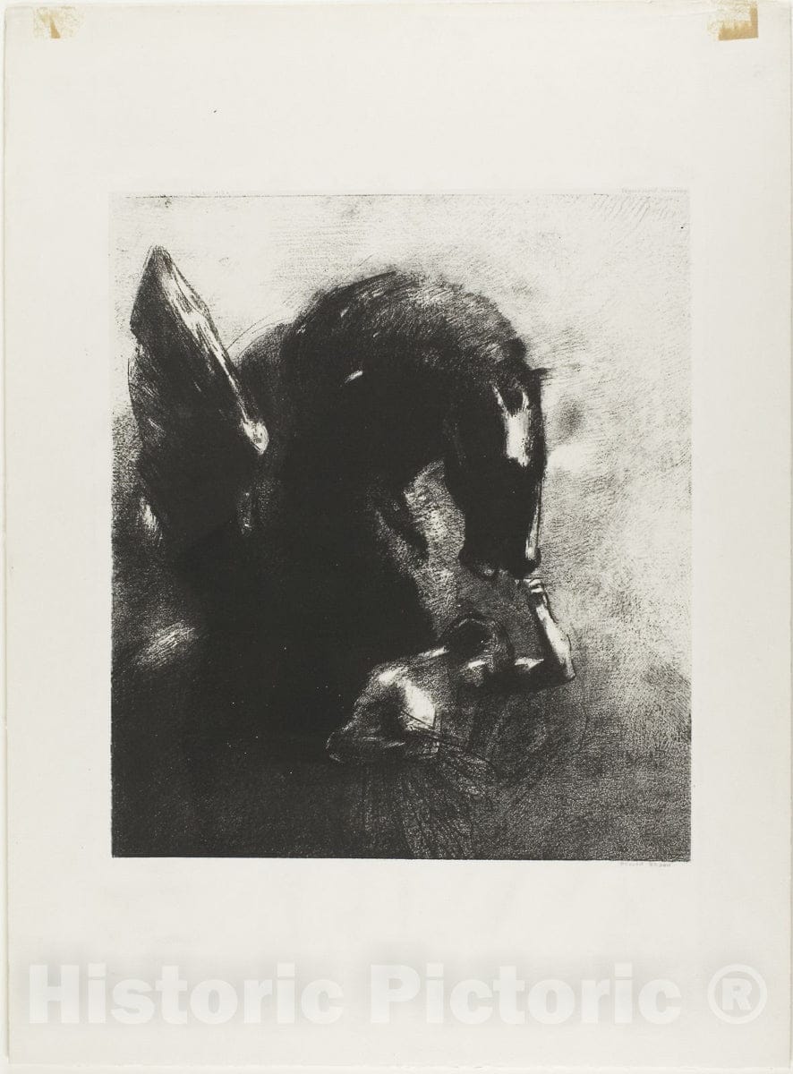 Art Print : Captive Pegasus, Odilon Redon, c 1919, Vintage Wall Decor :