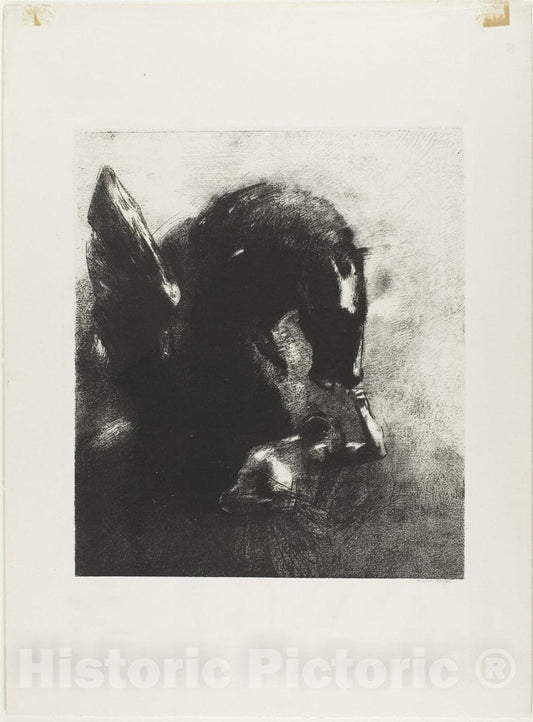 Art Print : Captive Pegasus, Odilon Redon, c 1919, Vintage Wall Decor :