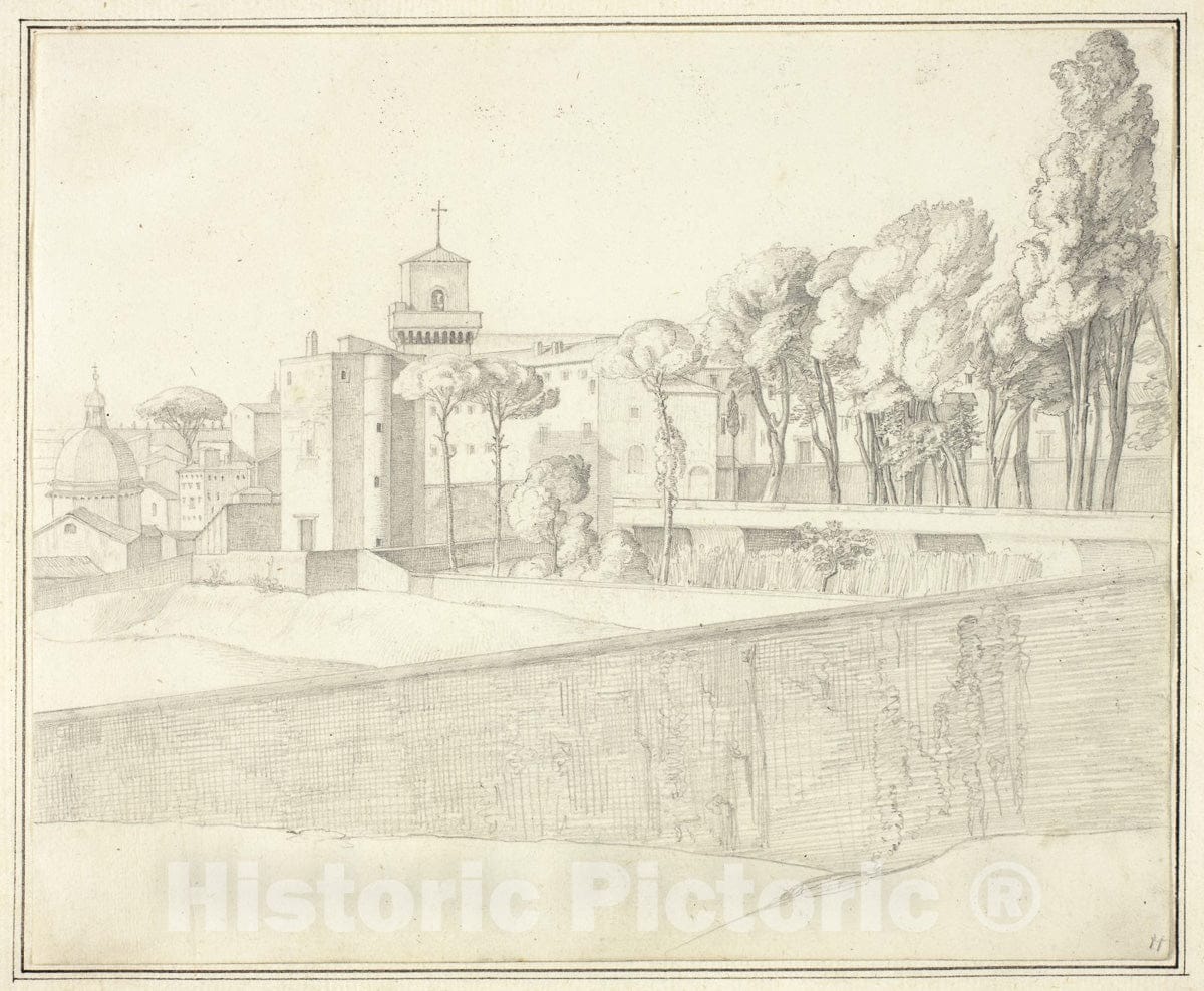Art Print : San Pietro in Vincoli, Rome, Johann Martin von Rohden, c 193, Vintage Wall Decor :