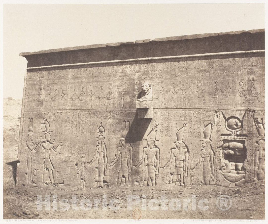Photo Print : Félix Teynard - Dendérah (Tentyris), Temple d'Athôr - Face Postérieure : Vintage Wall Art