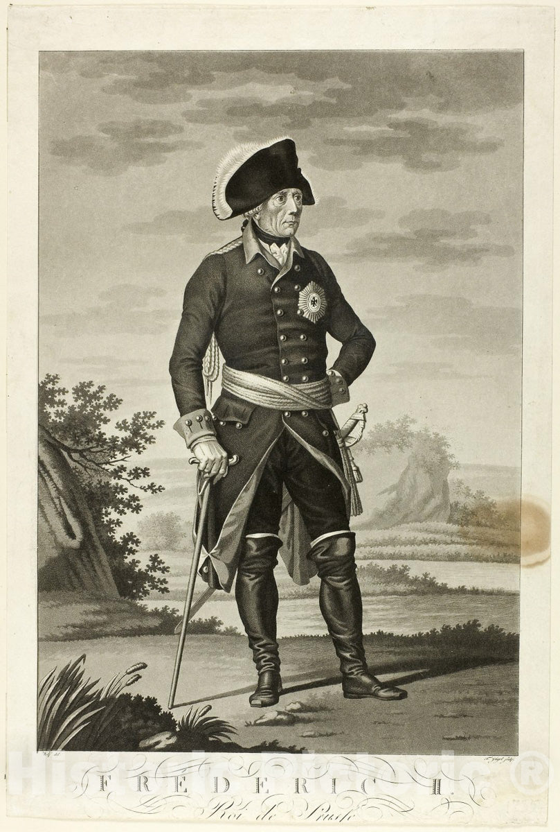 Art Print : Frederick II, Roi de Prusse, Johann Friedrich Jugel, c 1927, Vintage Wall Decor :