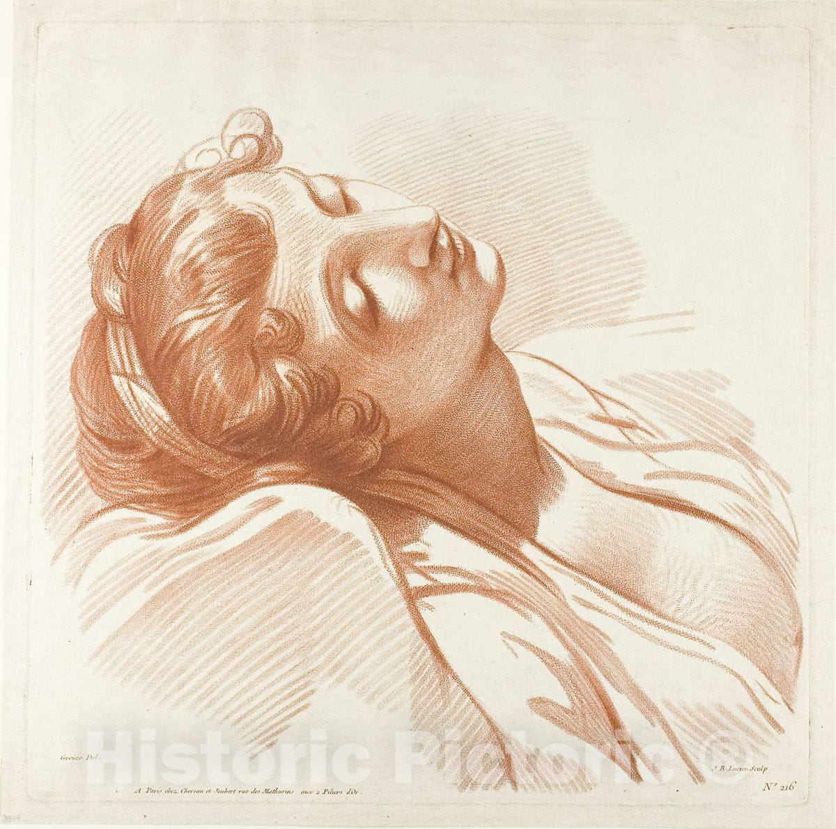 Art Print : Head of a Young Woman Asleep, Jean-Baptiste Lucien, c.1920, Vintage Wall Decor :