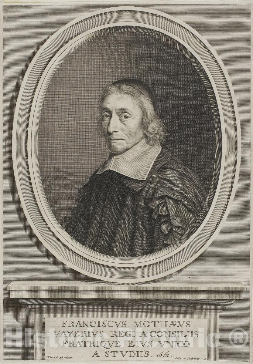 Art Print : FranÃ§ois de la Mothe le Vayer, Robert Nanteuil, c.1465, Vintage Wall Decor :