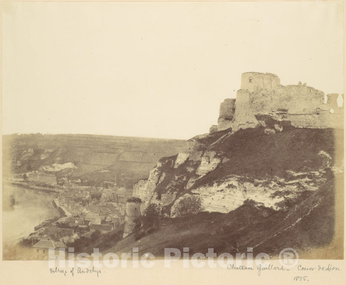 Photo Print : Alfred Capel Cure - Village of Andelys - Chateau Gaillard, Coeur de Lion : Vintage Wall Art