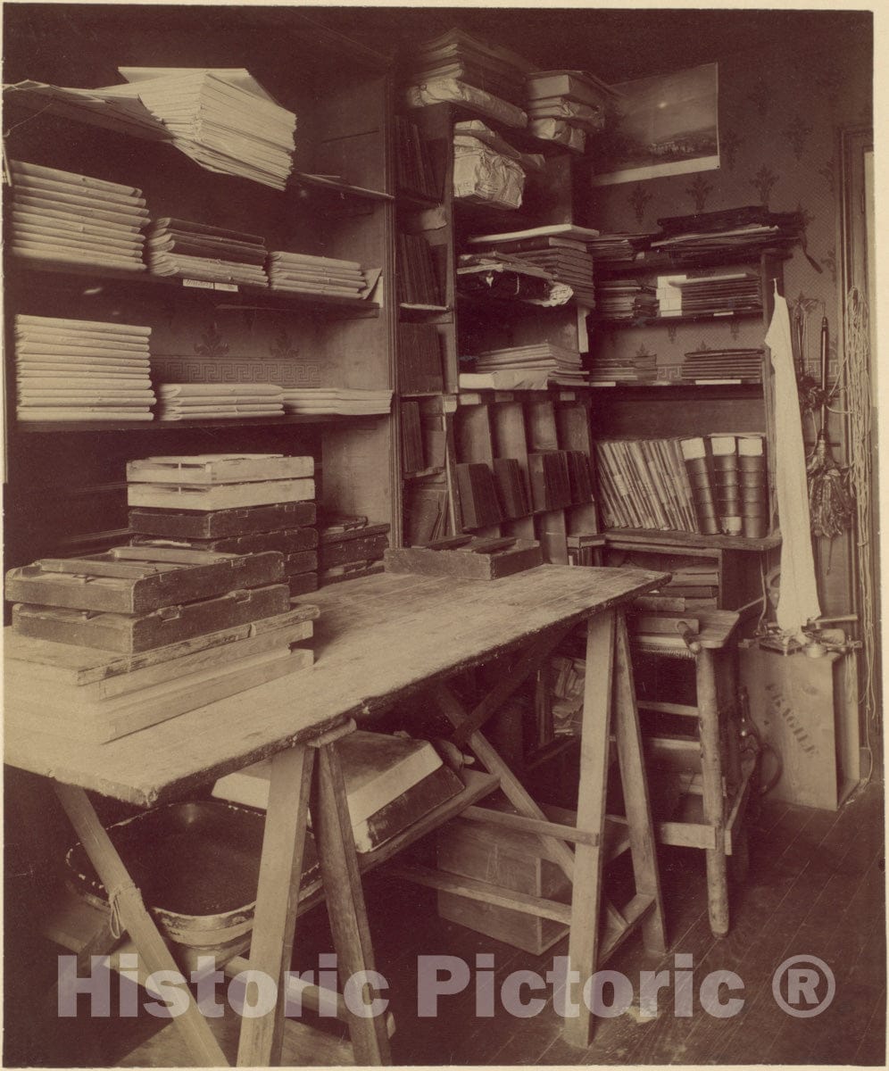 Photo Print : Eugène Atget - Atget's Work Room with Contact Printing Frames : Vintage Wall Art