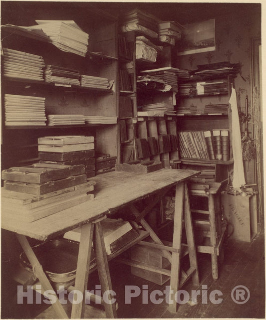 Photo Print : Eugène Atget - Atget's Work Room with Contact Printing Frames : Vintage Wall Art