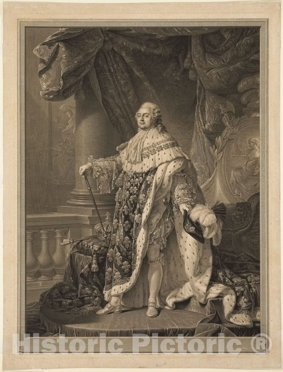 Art Print : Louis XVI, Charles Clement Bervic , c.1465, Vintage Wall Decor :