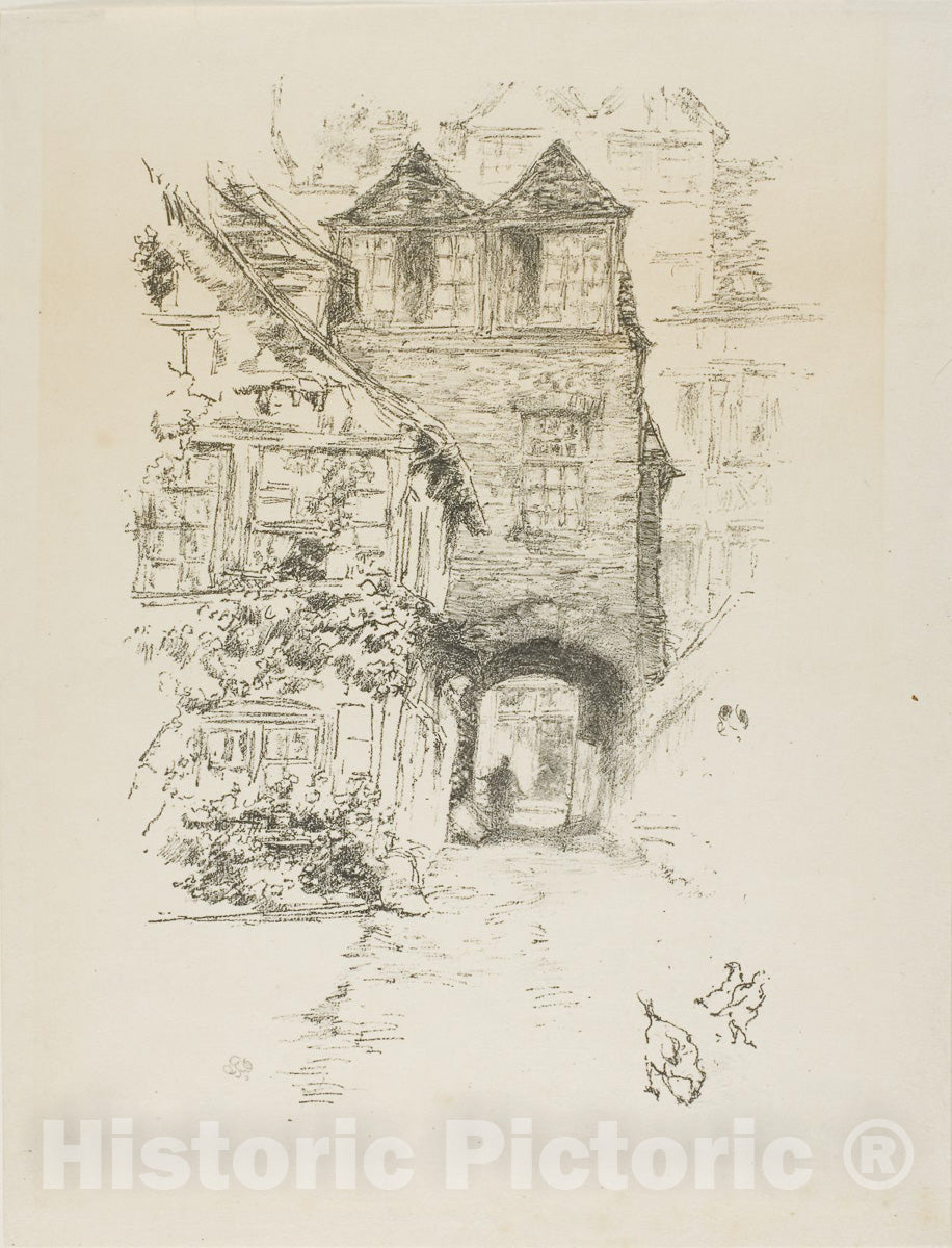 Art Print : The Priests House, Rouen, James McNeill Whistler, c.1893, Vintage Wall Decor :