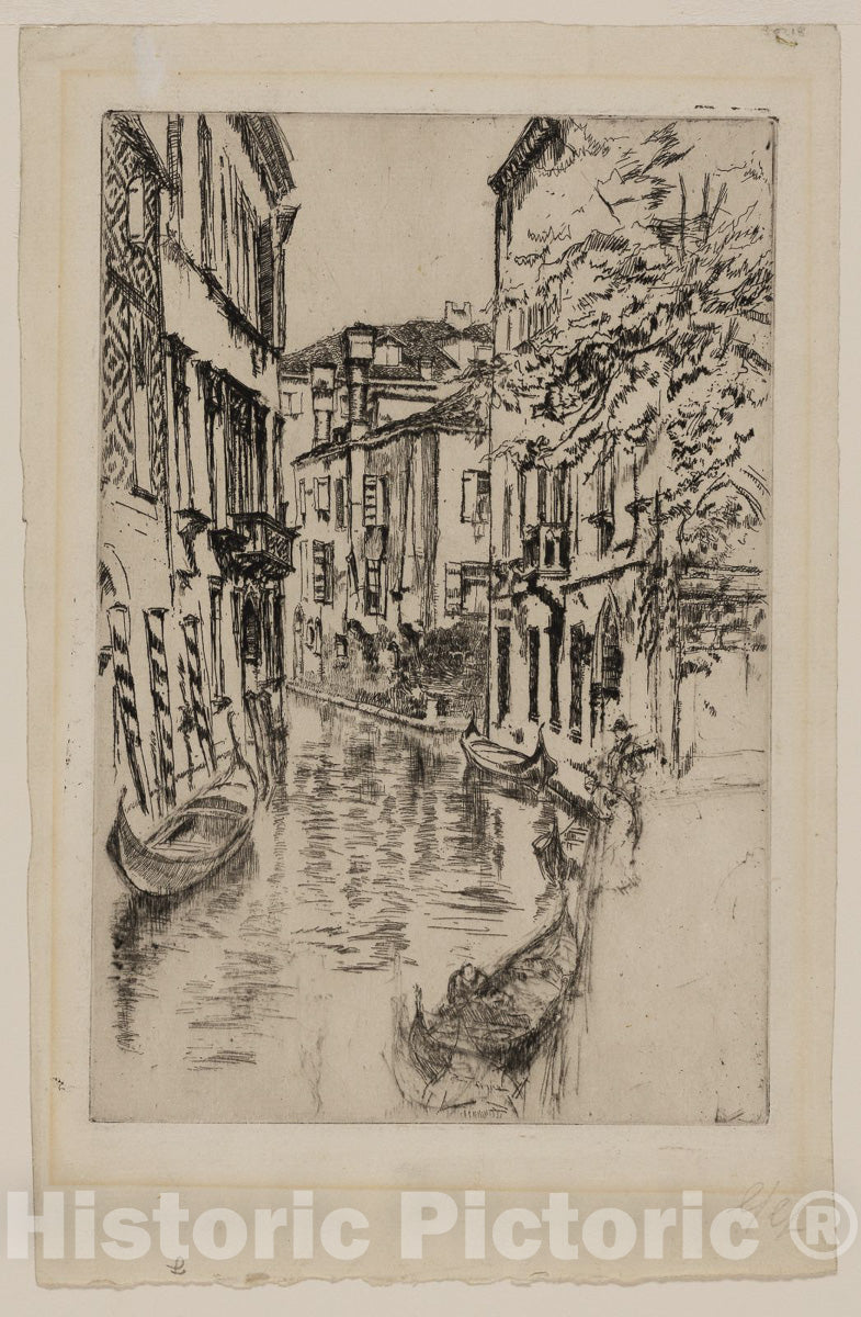 Art Print : Quiet Canal, James McNeill Whistler, c 1858, Vintage Wall Decor :