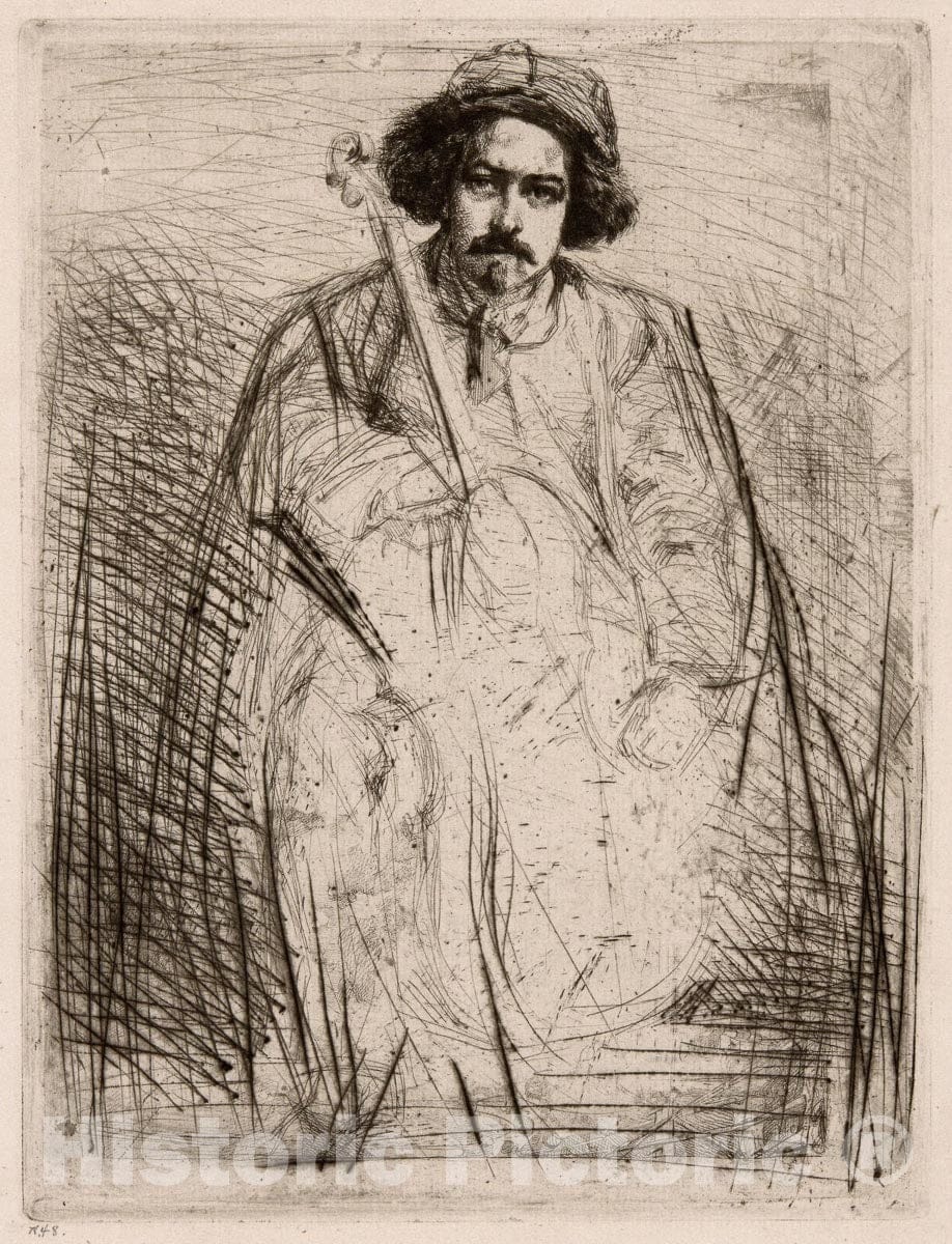 Art Print : J. Becquet, Sculptor, James McNeill Whistler, c 1982, Vintage Wall Decor :