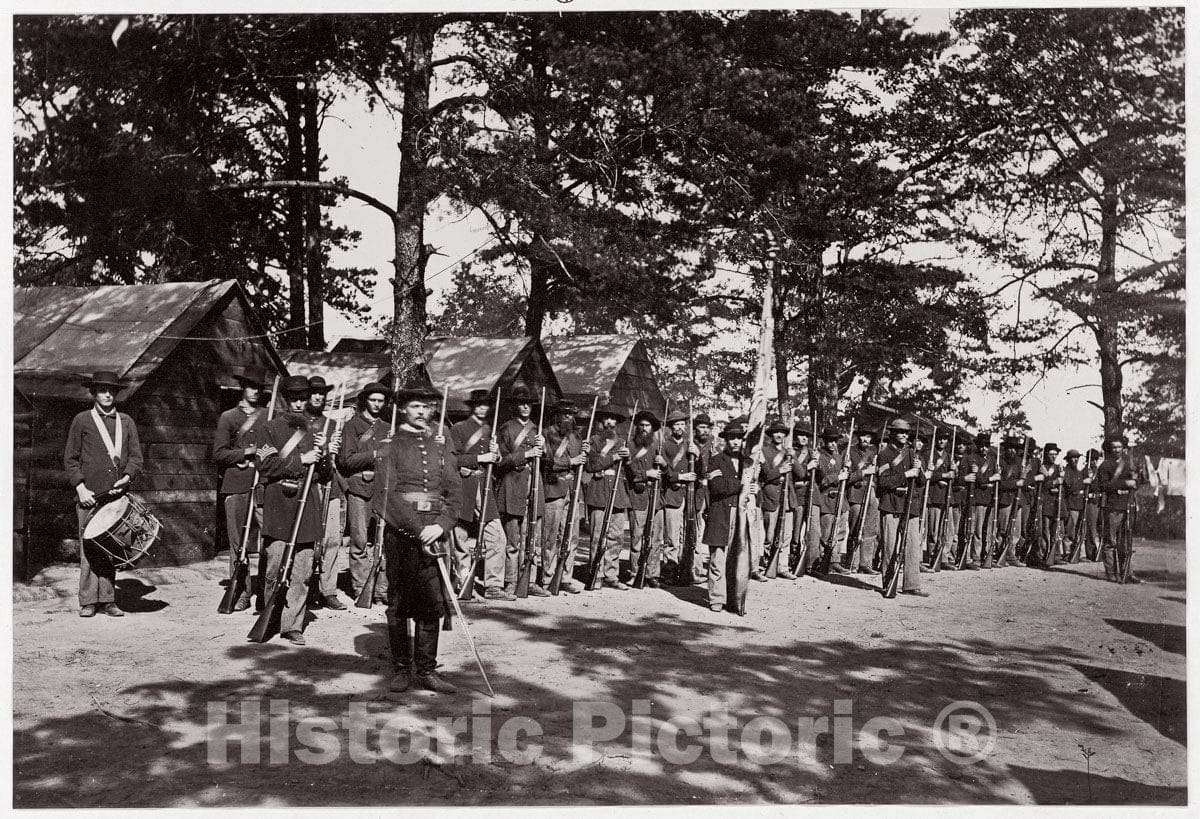 Photo Print : Formerly Mathew B. Brady - 21st Michigan Infantry. Sherman's Volunteers : Vintage Wall Art