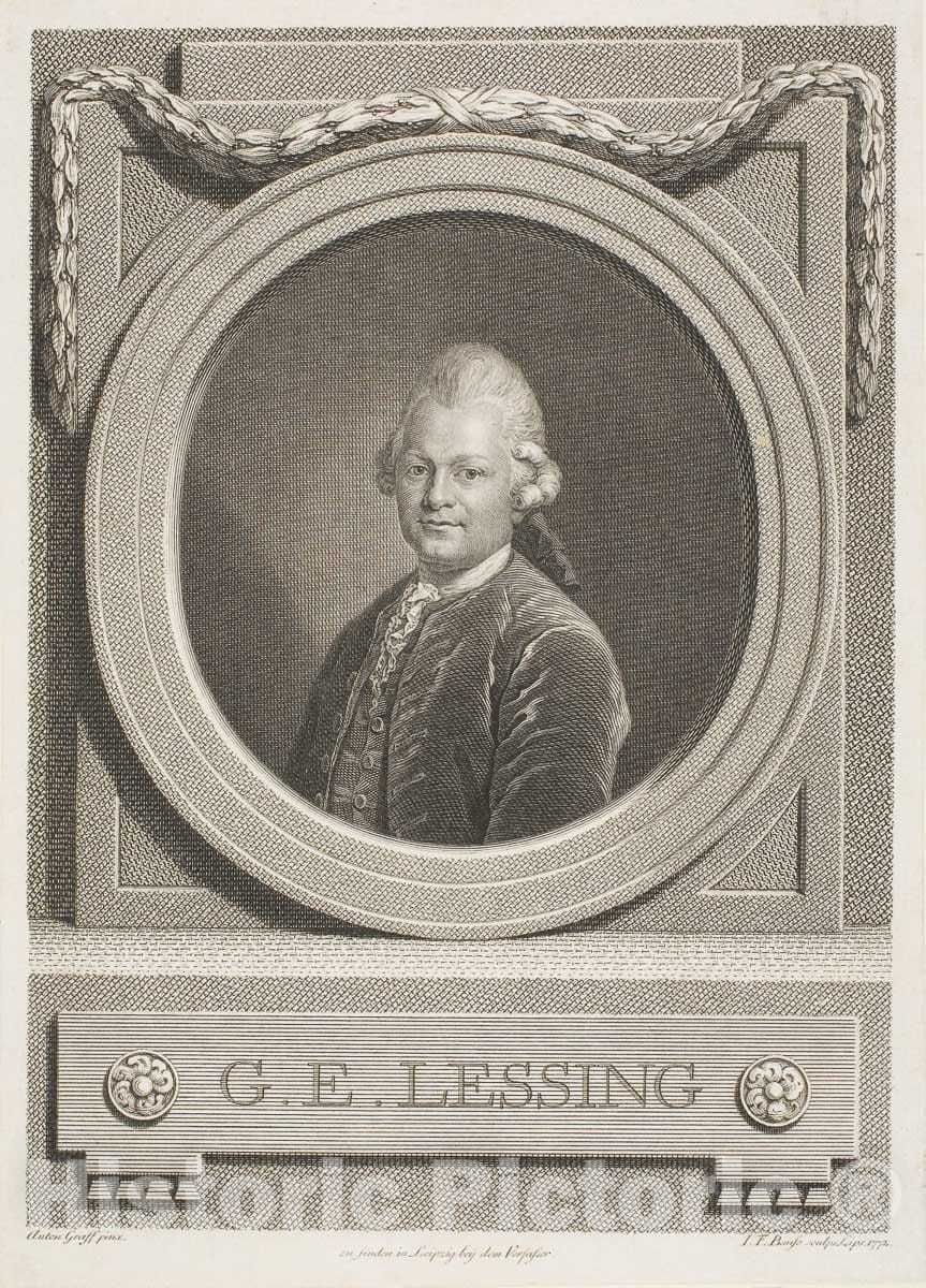 Art Print : G.E. Lessing, Johann Friedrich Bause, c.1465, Vintage Wall Decor :