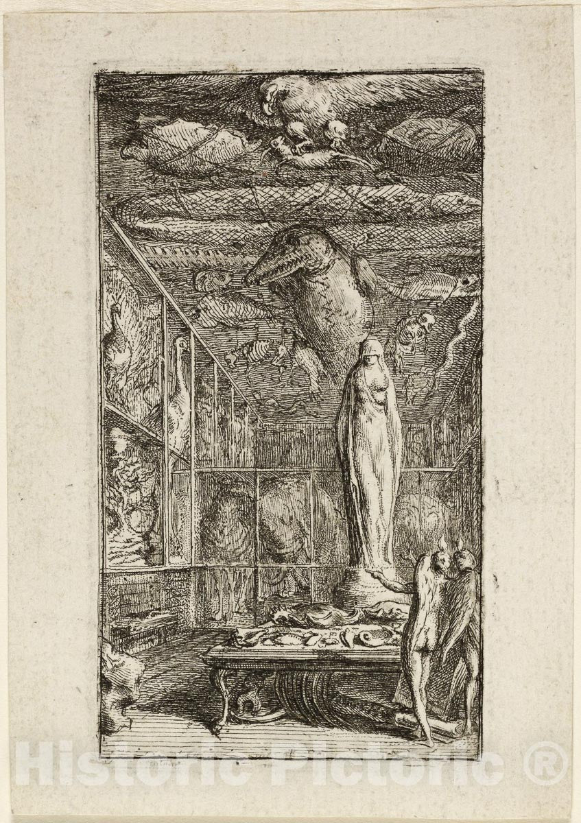 Art Print : Frontispiece for Almanach Historico-Physique, Gabriel Jacques de Saint-Aubin, c 1855, Vintage Wall Decor :