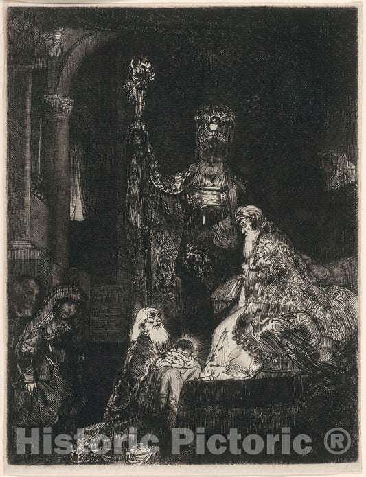 Art Print : The Presentation in the Temple in the Dark Manner, Rembrandt Harmenszoon Van Rijn, c 1887, Vintage Wall Decor :