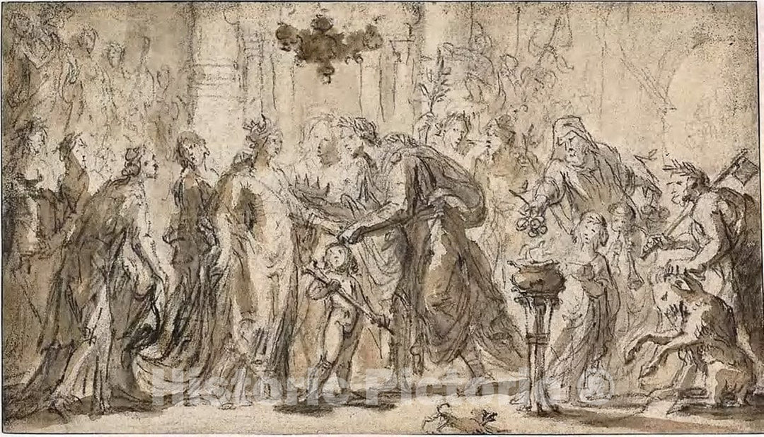 Art Print : The Marriage of Zenobia and Odenatus, Justus Van Egmont, c.1590, Vintage Wall Decor :