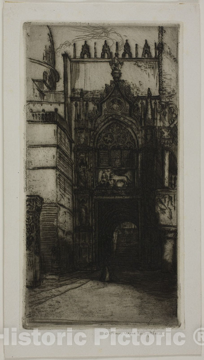 Art Print : Portal of the Ducal Palace, Venice, Donald Shaw MacLaughlan, c.1916, Vintage Wall Decor :