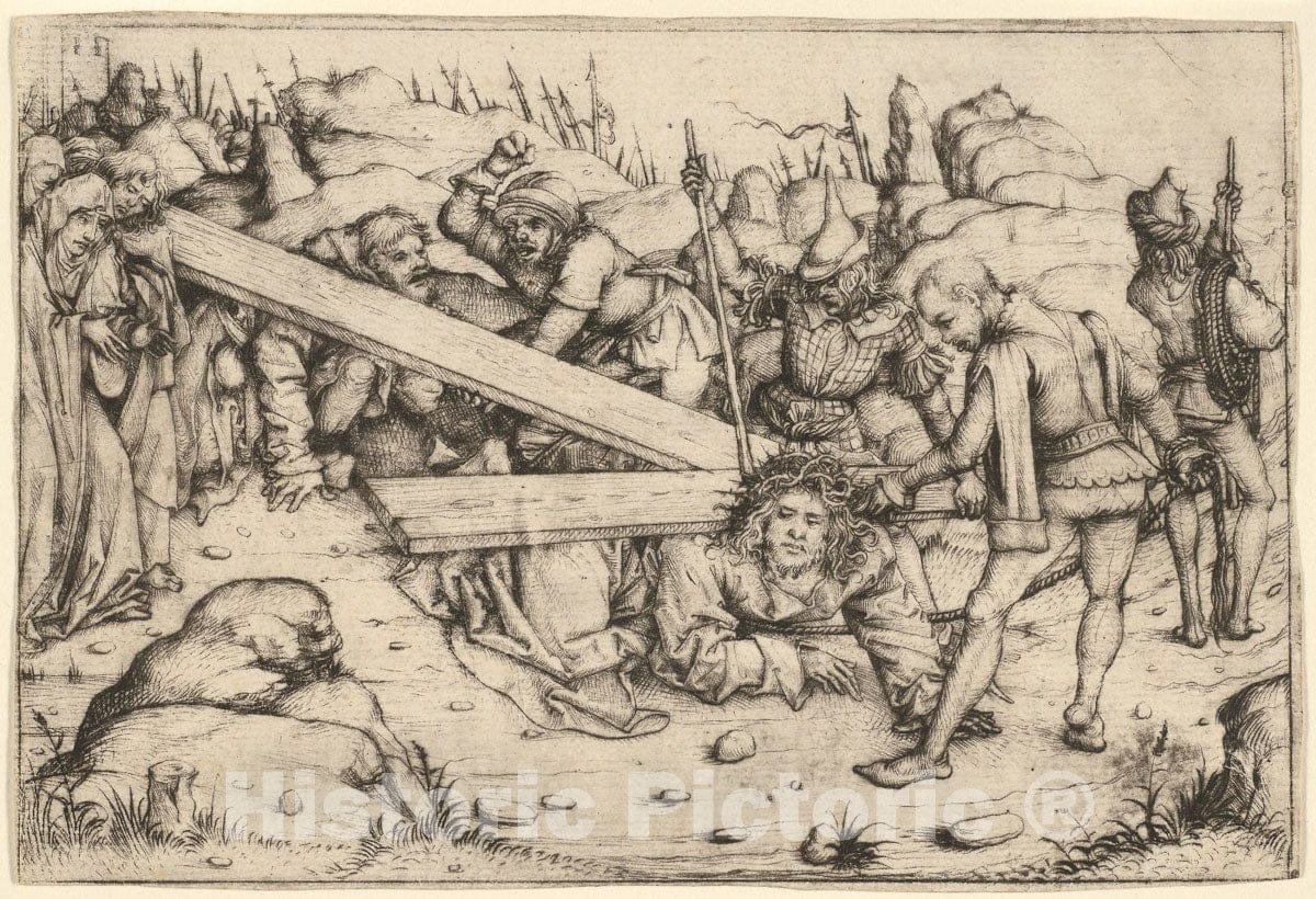Art Print : The Road to Calvary, Master of the Housebook, c 1880, Vintage Wall Decor :
