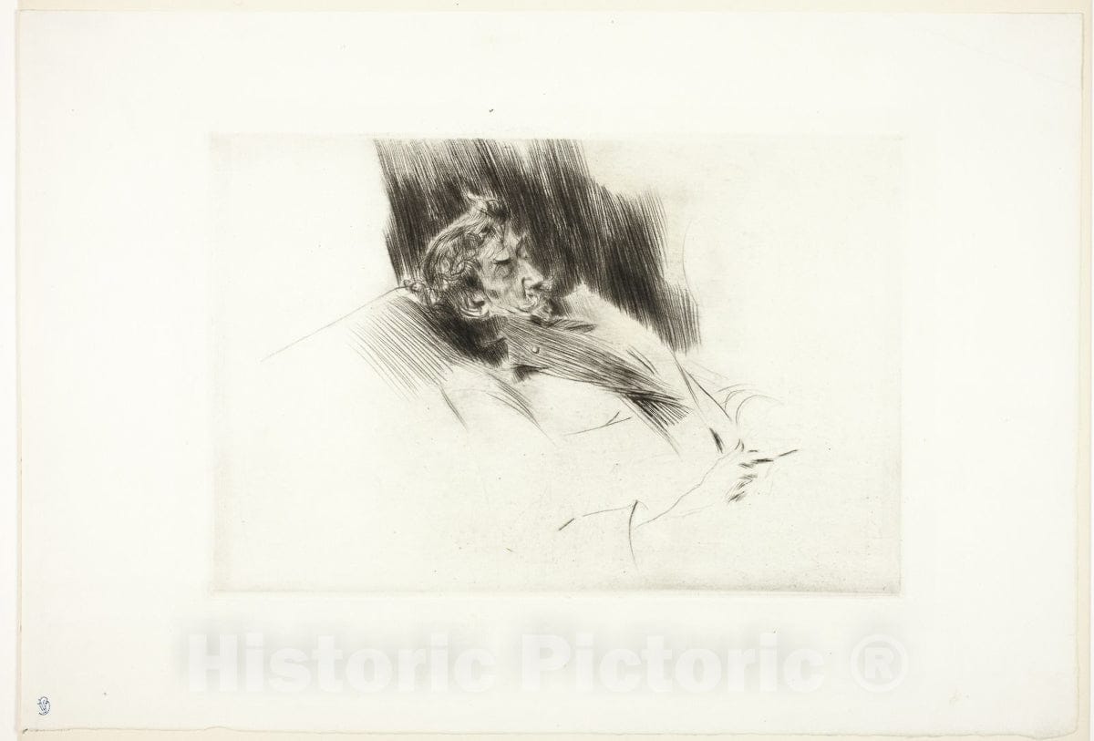 Art Print : Whistler Asleep, Giovanni Boldini, c.1912, Vintage Wall Decor :