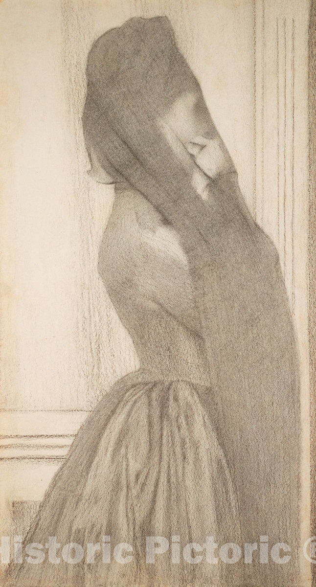 Art Print : The Veil, Fernand Khnopff, c.1988, Vintage Wall Decor :