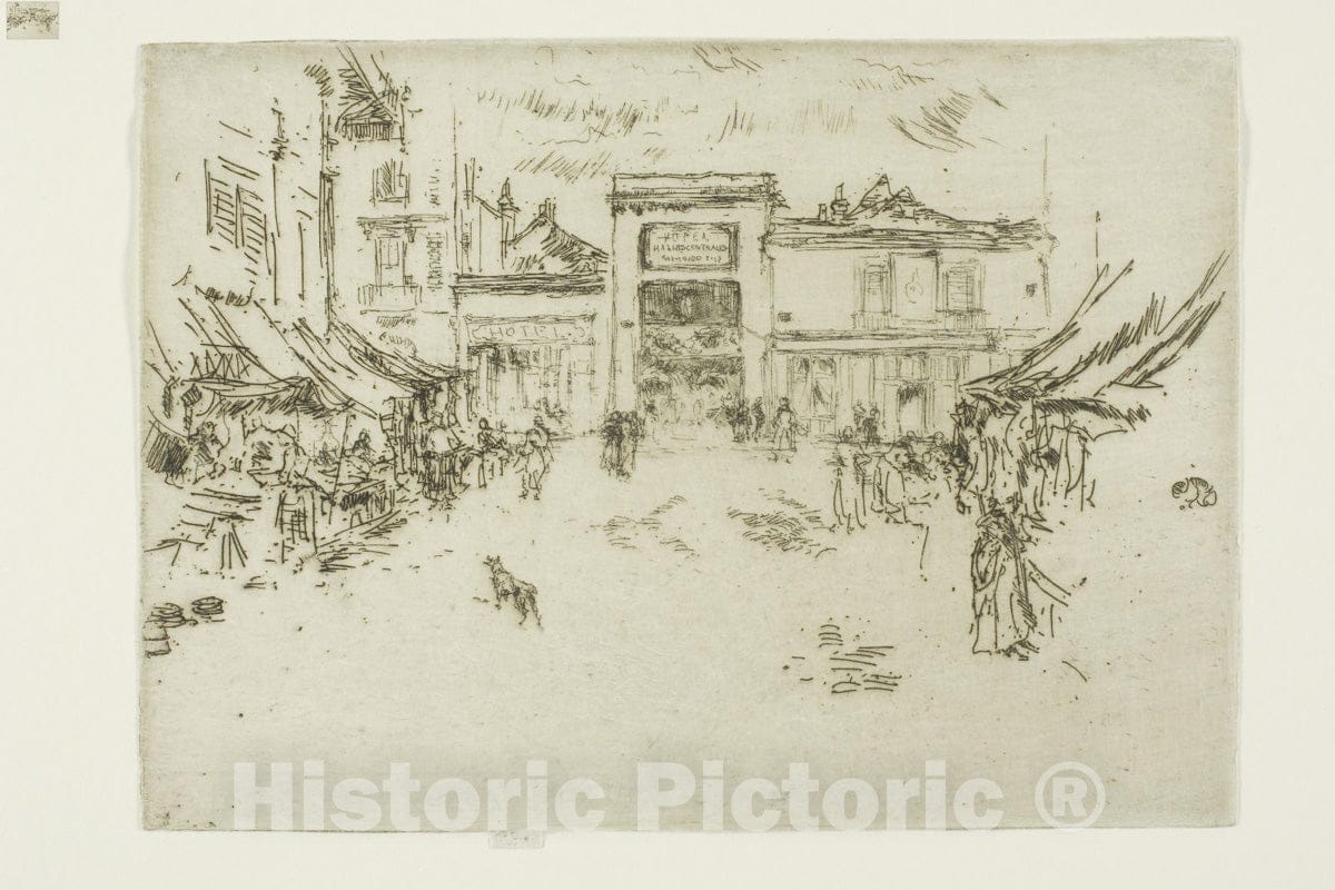 Art Print : Little Market Place, Tours, James McNeill Whistler, c.1879, Vintage Wall Decor :