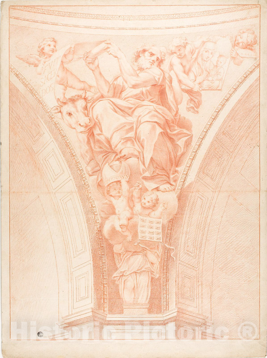 Art Print : Saint Luke, Domenichino, c.1874, Vintage Wall Decor :