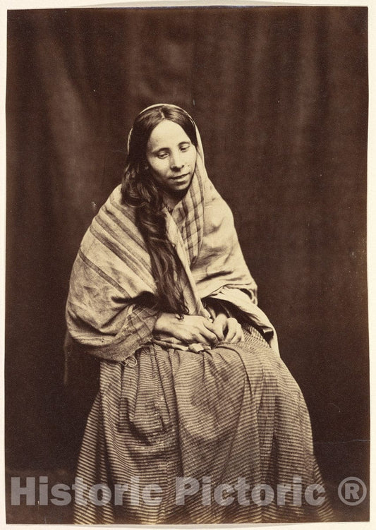 Photo Print : Hugh Welch Diamond - Patient, Surrey County Lunatic Asylum v.2 : Vintage Wall Art