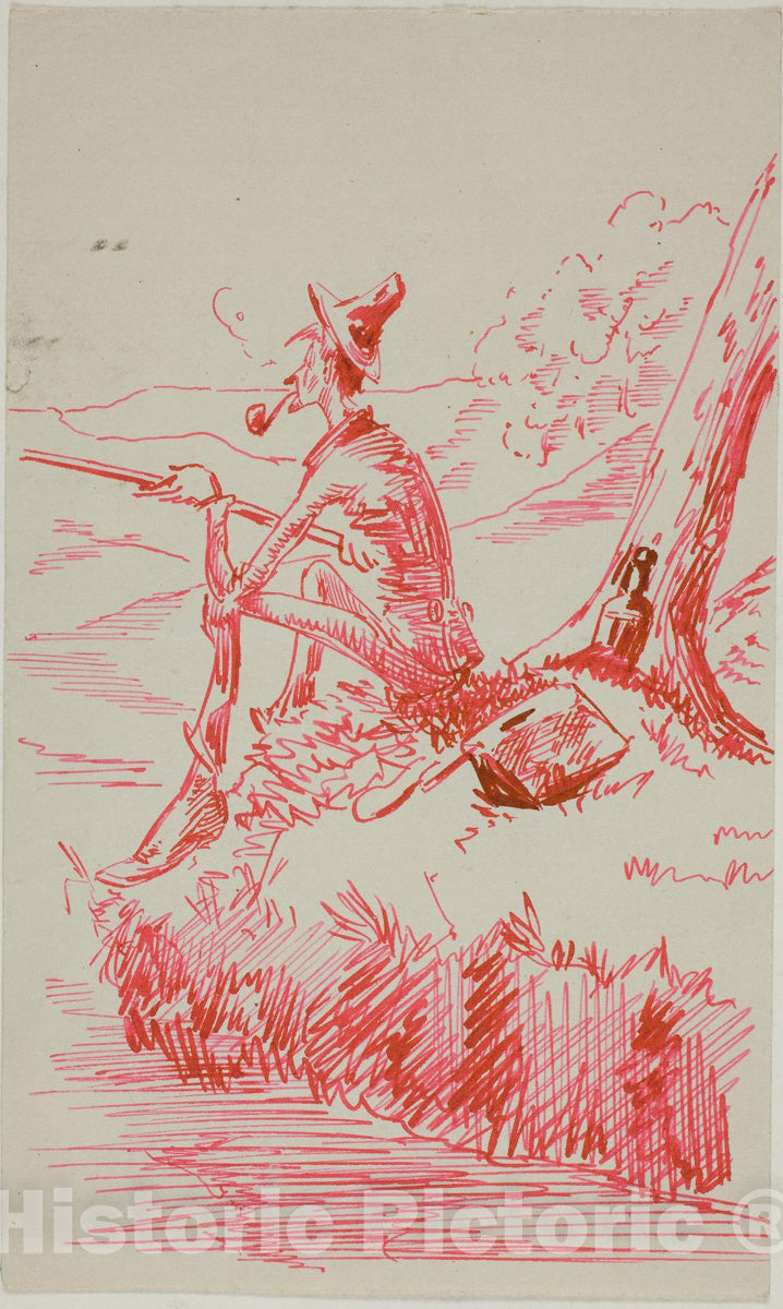 Art Print : Man Fishing on Bank of River, Anders Zorn, c.1772, Vintage Wall Decor :