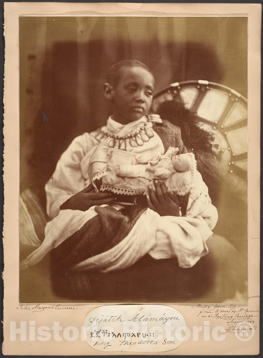 Photo Print : Julia Margaret Cameron - Déjatch Alámayou, King Theodore's Son : Vintage Wall Art