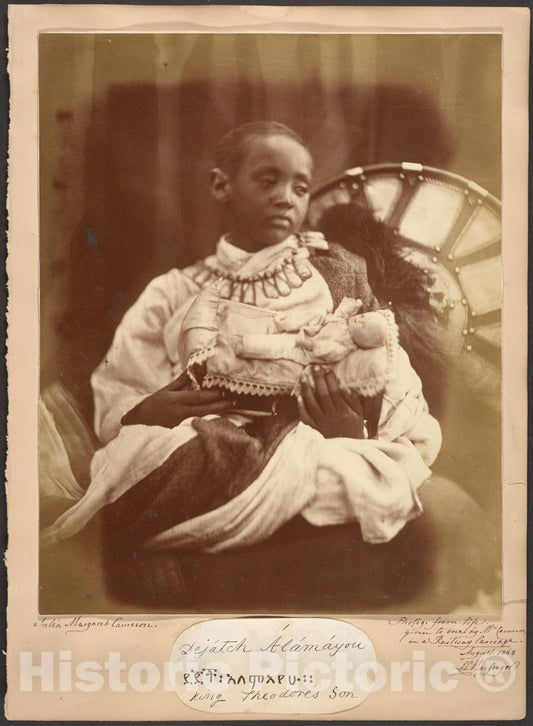 Photo Print : Julia Margaret Cameron - Déjatch Alámayou, King Theodore's Son : Vintage Wall Art