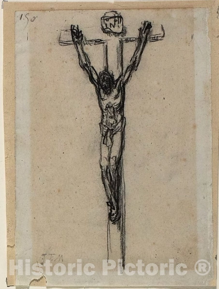 Art Print : Crucifixion, Jean FranÃ§ois Millet, c 1600, Vintage Wall Decor :